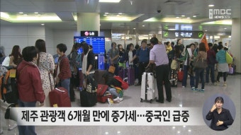 제주 관광객 6개월 만에 증가세…중국인 급증