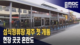 섬식정류장 도입 첫날‥현장 곳곳 혼란도