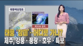태풍 ‘참피’ 지나며··제주에 강한 비바람과 높은 물결
