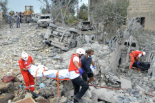 Tent Camp in Gaza Engulfed by Flames After Israeli Strike