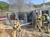 오천동 신축펜션 공사현장서 화재.. 여수소방서 진화