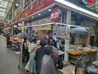 노랑·보라·하얀 송편... 서시장 주부떡집은 문전성시