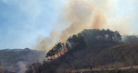 전남 구례군 산불 발생...간전면 효곡리 산198 일원