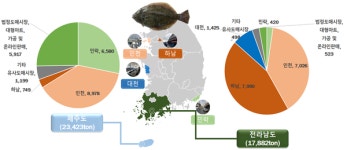 식약처, 주요 양식활어 유통경로 조사...82.8%가 유사도매시장에서 유통