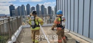 인천송도소방서, 웰카운티3단지 준초고층 소방합동훈련 실시