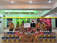 용인대석사타이곤태권도, 부개3동에 이웃돕기 라면 전달