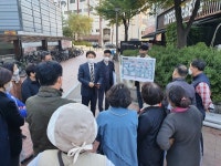 과천시장, 별양상가로 일대 보행환경 개선공사 현장 찾아 시민들과 대화