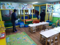 평택시 신장1동행정복지센터,  교육기관을 대상으로 코로나19 긴급방역 실시