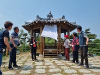 강화군 교동면, 지난 3일 무학리 선월산 등산로 정비 기념행사 및 무학정 현판식 진행