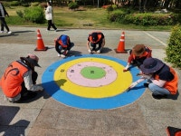 인천중구자원봉사센터, 전래놀이 바닥그림 리페인팅