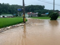 세종 소정면 맹곡천 범람... 농경지 침수·주민들 대피