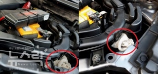 르노삼성자동차 서비스센터, QM6 차량 진동 완화하려 보닛에 목공용 장갑 쑤셔 넣어