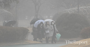 [포토] 겨울비에 짙은 안개