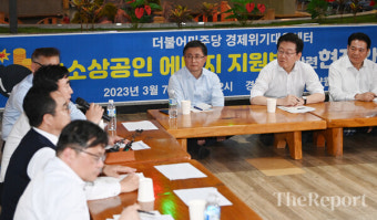 [포토] 소상공인 에너지 지원법 현장 감담회 참석한 이재명 대표