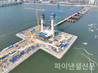 DL이앤씨, 송산~시화 연결도로 첫 상판 올렸다