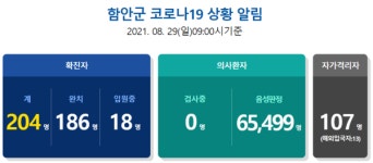 [위드코로나] 코로나 19, 함안군 누적 206명