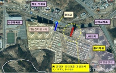 청주시, 율량2지구 중리마을 단일 진출입로 개선… 3차로 신설