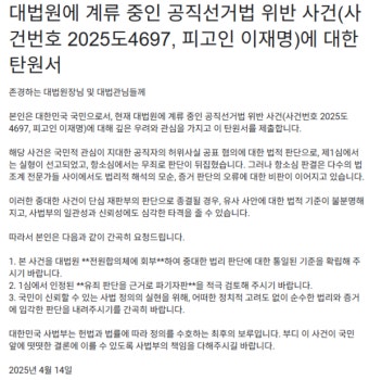 이재명 대법원 선거법 위반 사건, 전원합의체에 회부하라?
