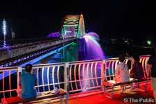 단양군, 관광객 볼거리 고수대교 경관분수 운영