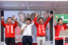 국민의힘 이준석 대표, 장동혁 보령·서천 국회의원 후보 지원 유세