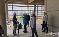 아산교육지원청, 신설 아산천우물초 공사 현장 점검…2026년 개교 순항