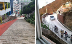 부산 학생들 대단하네…보기만 해도 아찔한 등굣길