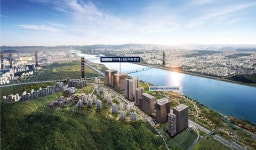수도권 서부권 업무지구, 덕은 DMC 아이에스 BIZ 타워 한강 눈길