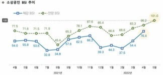 5월 소상공인 경기전망 100 상회한 101....4년1개월 만에 최고 수준