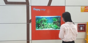 인천도시철도 2호선 만수역에 디지털 수족관 설치