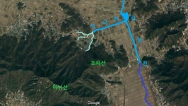 마니산과 초피산 계곡, 세개의 물줄기가 모여