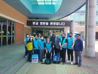 더불어봉사단(원주을지역), 태장중학교 등교 전 방역 봉사 활동 전개