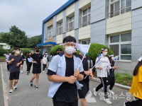 예천 풍양중, 독도 릴레이마라톤 인증 행사 참여...전교생 28명, 독도야 사랑해