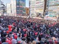 윤석열 후보, 남양주 평내호평역 광장서 유세.. 뜨거운 참여 열기