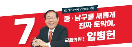 [당선유력] 대구 중구남구 개표율 67.2%, 무소속 임병헌 26.9%로 선두