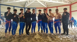 수원시청씨름단 거제시 전지훈련 실시