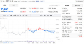 이녹스첨단소재 주가 8월 21일 23,200원 하락 마감