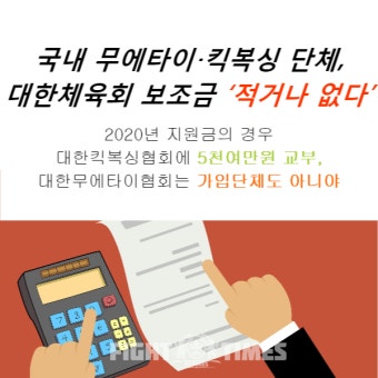 국내 무에타이‧킥복싱 협회, 대한체육회 보조금 '적거나 없다'