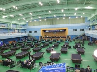 [현장포토] 제10회 국토정중앙배 2022 전국당구선수권대회 청춘양구체육관 대회장 전경