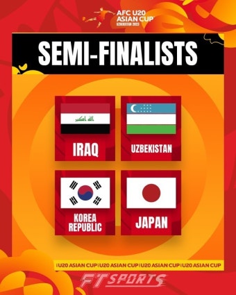 2023 AFC U-20 아시안컵 4강 대진표 확정, 한국 결승전 진출 시 만날 국가는?