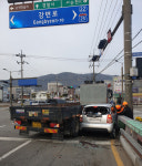 순천소방서, 용당교 사거리 교통사고 운전자 구조