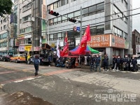 [단독] 안양 냉천지구 현장 앞 장애인노동자 150여명 시위 일자리 제공 사전약속 지켜라