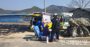 장성 송산마을 화재…양삼수 백양사농협 조합장 후보 현장 방문