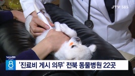 진료비 게시 의무 전북 동물병원 22곳