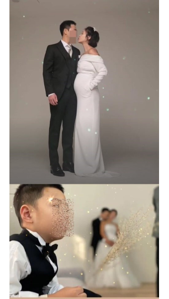 황정음, 남편+아들과 행복한 만삭화보 촬영 'D라인 과시'