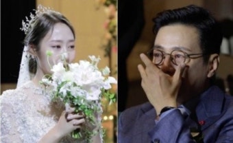 윤다훈, 딸 남경민 결혼식서 폭풍 눈물...미혼부로 금지옥엽 기른 딸이라 더 '뭉클'