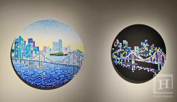 [현장스케치] 롯데뮤지엄, 선과 점으로 연주하는 선율의 미학···윤협 《녹턴시티》展개최