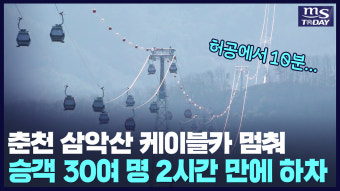 춘천 삼악산케이블카 멈춰…승객 30여 명 2시간 만에 내려와