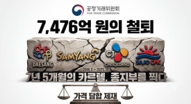 공정위, 7년 담합 삼양사·사조 등 전분사 4곳에 7476억원 과징금…역대 최대
