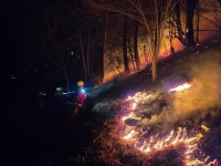 경남 산청하동 산불 진화 작업 현장