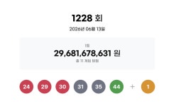 1228회 로또, 여수서 27억…‘24, 29, 30, 31, 35, 44’
